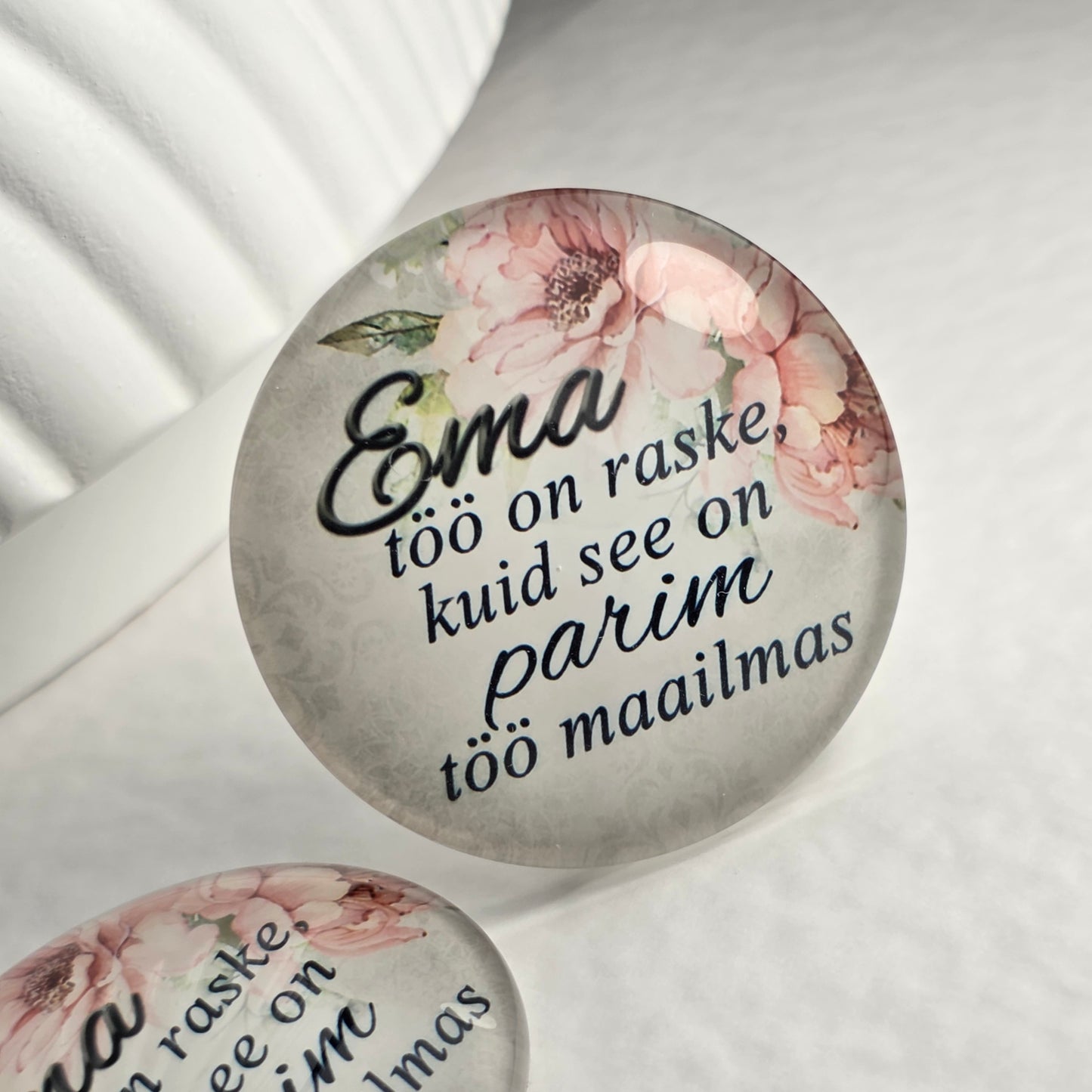 Tekstiga klaaskamee 38mm